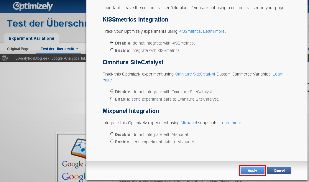 Optimizely in Google Analytics integrieren | GAnalyticsBlog.de - Google ...